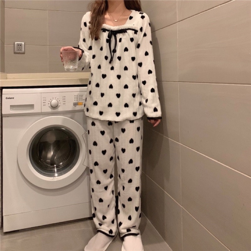 [46CAM]Bộ đồ ngủ bông ấm áp rộng rãi