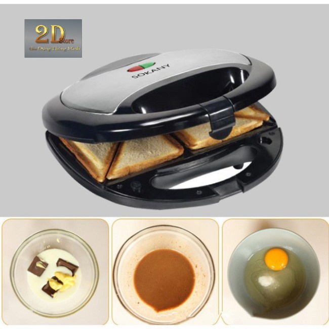 Máy Nướng Bánh Hot Dog Nhật Bản SOKANY KJ-102 - 750W, Dễ Dàng Vệ Sinh,Làm Nóng Nhanh, Thiết Kế Nhỏ Gọn