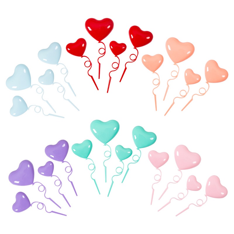 Set 4 Topper Nhựa Chữ Happy Valentine Trang Trí Bánh Kem