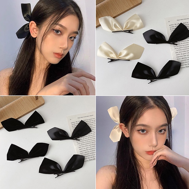 Bộ 2 kẹp tóc hình nơ xinh xắn phong cách Hàn Quốc cho nữ