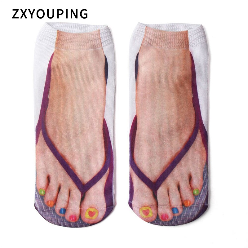 AOFEIQIKE AOFEIQIKE Tất Cotton In Họa Tiết 3D