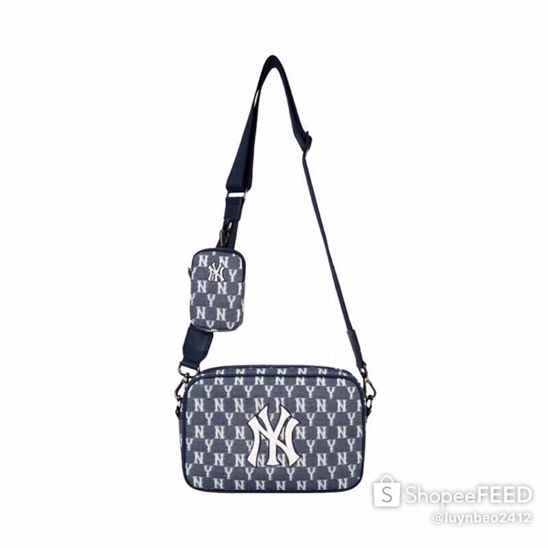 Túi MLB đeo chéo nam nữ phong cách Hàn Quốc 2 trong 1 size 23cm