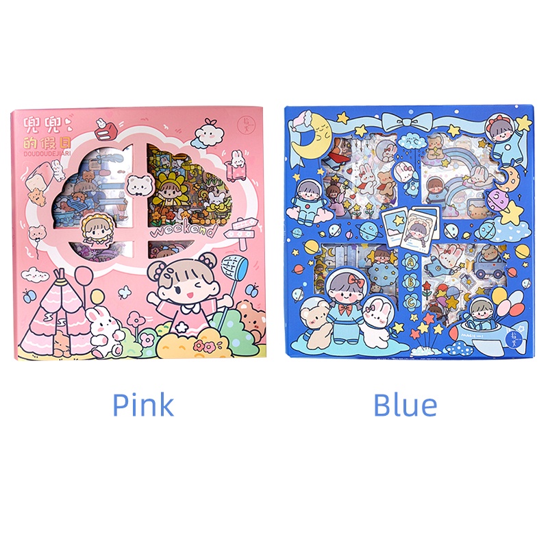 Bộ 100 Tấm Sticker Trong Suốt Chống Thấm Nước Họa Tiết Hoạt Hình Dễ Thương