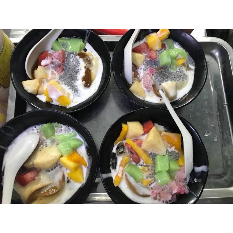 Bộ 10 tô hoa đựng chè,trái cây,sữa chua nhựa Melamine màu đen/nâu