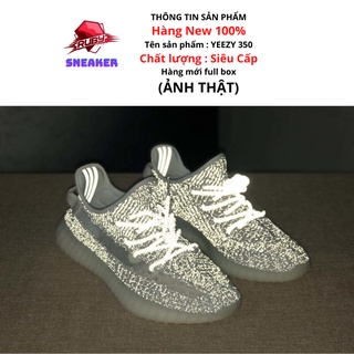 Giày thể thao sneaker nam nữ yeezy350 boost stt trắng full phản quang cao cấp