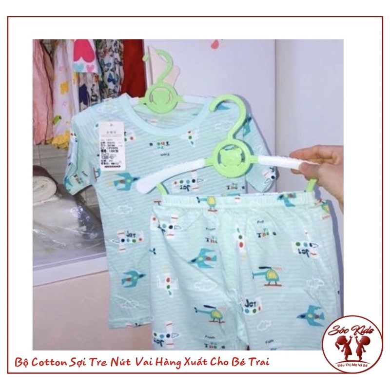 [HÀNG ĐẸP]  Bộ Cotton Sợi Tre Cho Bé Trai (6-15kg)