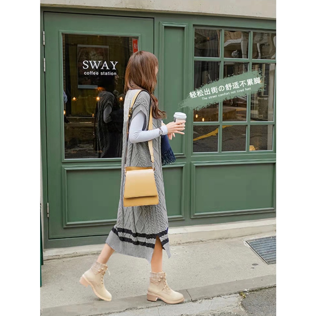 Boot Nữ Martin phong cách Nhật Bản Cao Gót 5P