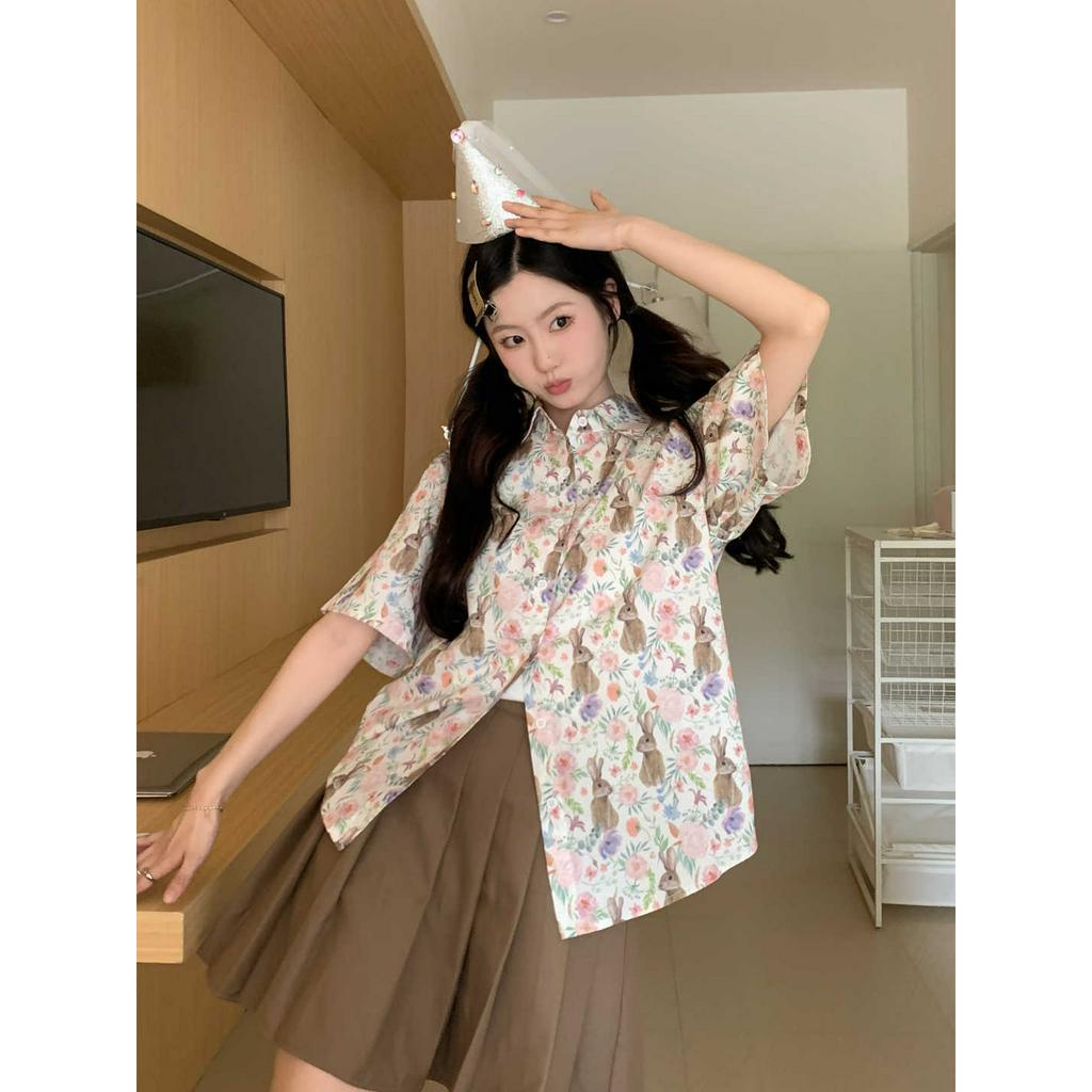 Áo Sơ Mi Ngắn Tay Có Cổ Thời Trang Mùa Hè Hàn Quốc Dành Cho Nữ