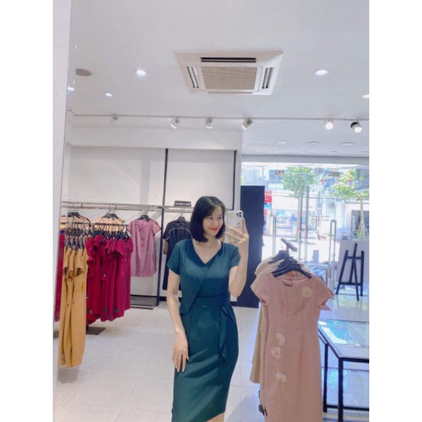 Đầm bút chì hãng SEVEN.AM sale rẻ 3 màu đỏ đô, xanh, hồng