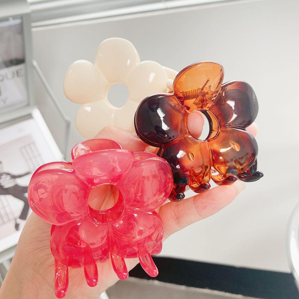 USNOW Kẹp Tóc Càng Cua Bằng Acrylic Trong Suốt Thiết Kế Rỗng Thanh Lịch