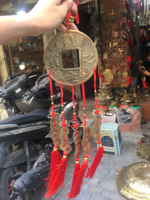 Đồng Xu Trấn Trạch / Chiêu Tài Cỡ Đại bằng đồng xâu dây tiền ngũ đế phong thủy tài lộc