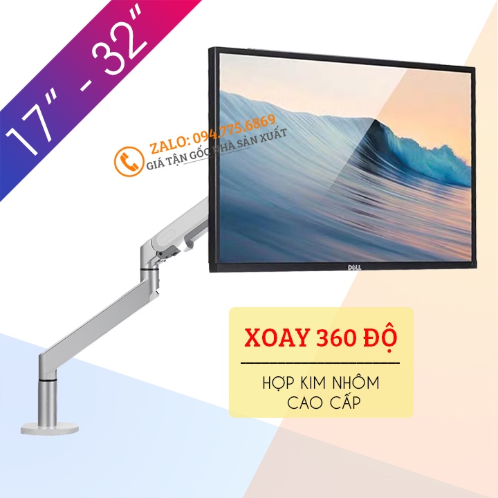 Giá Treo Màn Hình Máy Tính OZ 1 17 - 24 - 27 - 32 inch / Tay Treo Màn Hình Hợp Kim Nhôm [Cao Cấp Hơn NB F80 - NB F100A ]