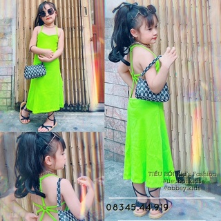 Váy đan dây lưng dáng maxi cho bé gái