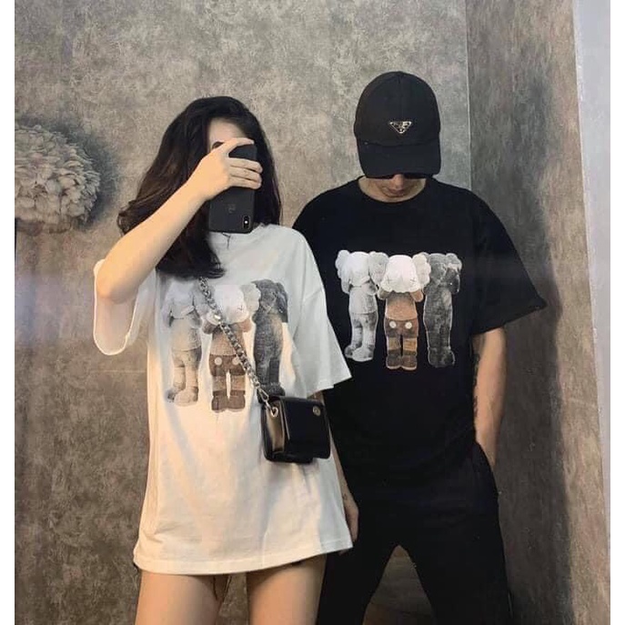 Áo thun unisex gấu X tay lỡ form dáng rộng nam nữ mặc được phong cách hàn quốc 3 màu trắng đen xám basic loại 1 HOT HIT