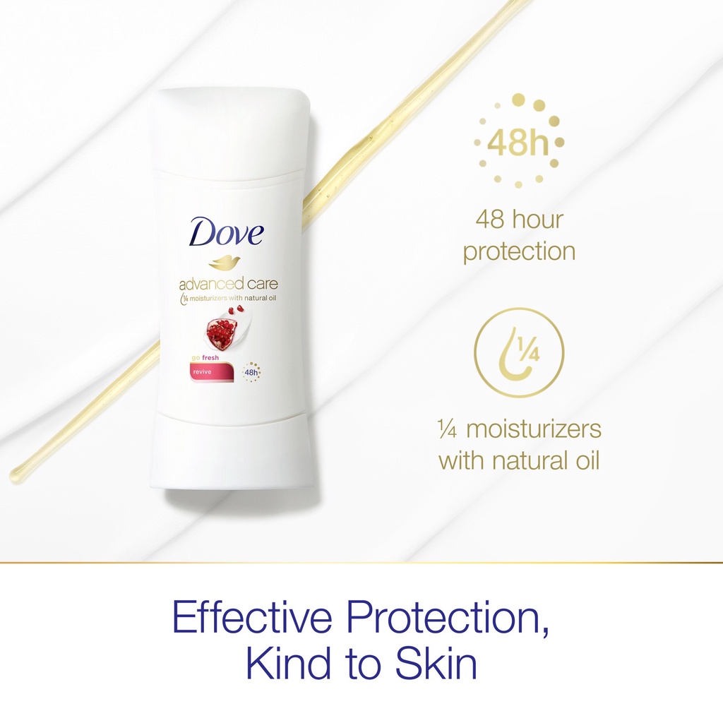 [USA] Lăn sáp khử mùi nữ Dove Advanced Care go fresh 74g Revive hương lựu - Mỹ