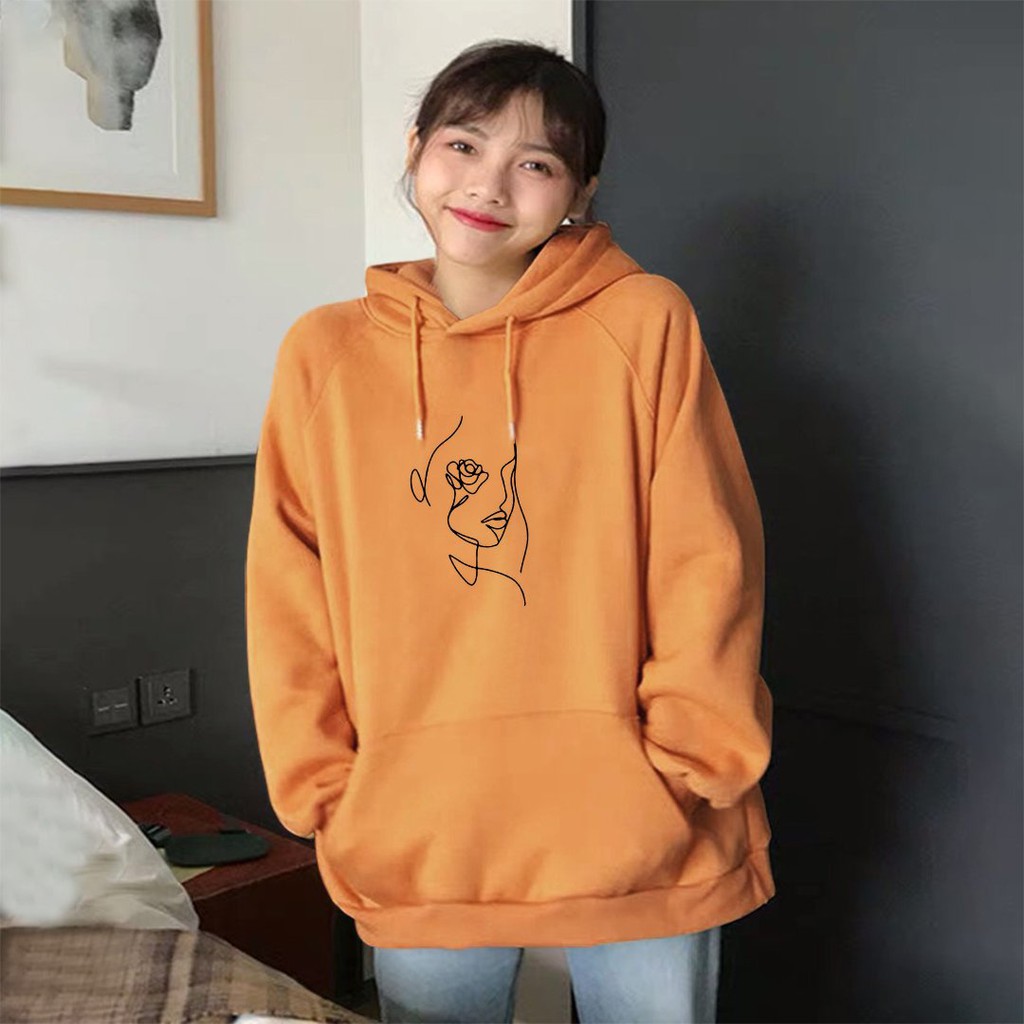 Áo Khoác Nỉ Hoodie In Cô Gái HDI10 - Freesize 75kg - Unisex Couple Nam Nữ - Chất Nỉ Bông Ấm Áp