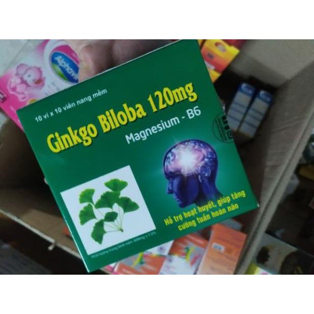 Ginkgo Biloba 120mg Bổ Sung Dưỡng Chất Cho Não Q10 100 viên