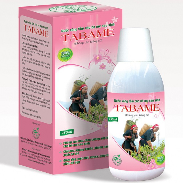 (TẶNG 1 TẮM BÉ AMIBEBE 125ML) COMBO 6 CHAI NƯỚC XÔNG TẮM THẢO DƯỢC CHO MẸ 250ML TABAME (Hàng Việt Nam Chất Lượng Cao)