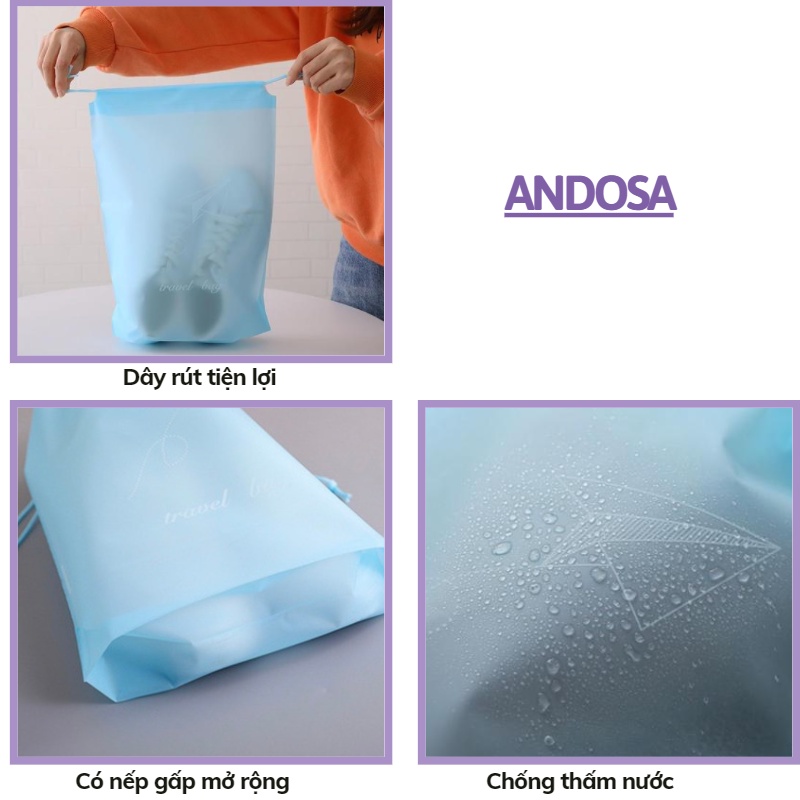 Túi dây rút đựng giày dép đồ mỹ phẩm quần áo chống nước du lịch ANDOSA TCN12