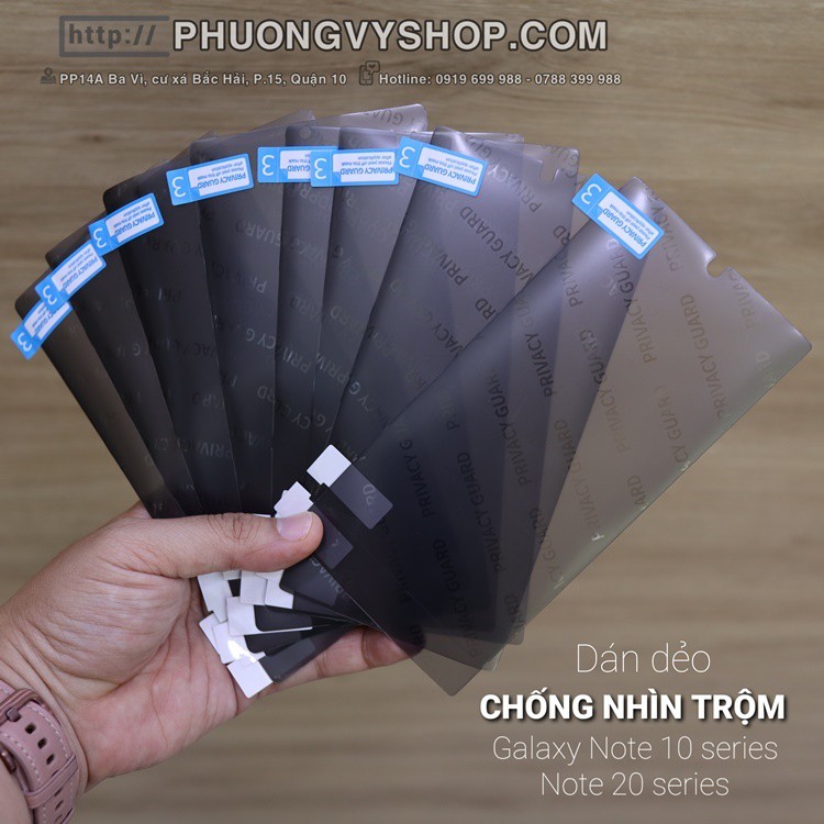 Miếng dán dẻo TPU chống nhìn trộm Full màn Samsung Note20, Note 20 Ultra, Note8,Note 9, S20P. S20U, S8P.S9 PLus