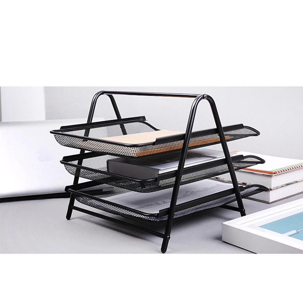 Khay 3 tầng sắt Deli siêu đẹp- 9181