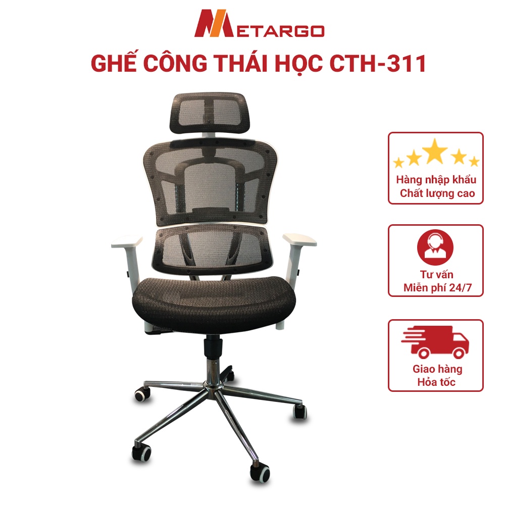 Ghế Văn Phòng,Làm Việc Công Thái Học Bảo Vệ Cột Sống CTH-311 Cao Cấp(Có Video Sản Phẩm)