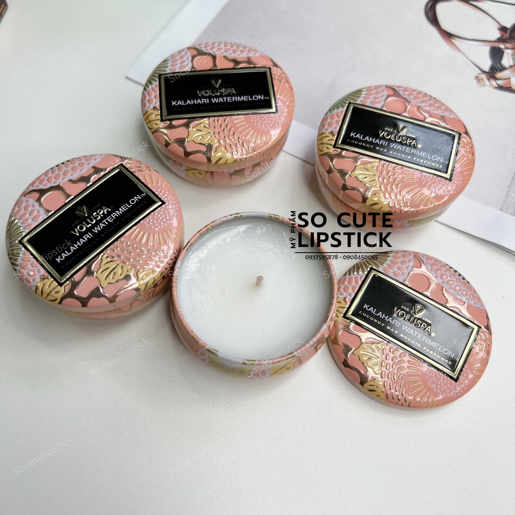 Nến Thơm VOLUSPA Kalahari Watermelon Mini Mùi Dưa Hấu Thơm Mát 5 - 6 Giờ