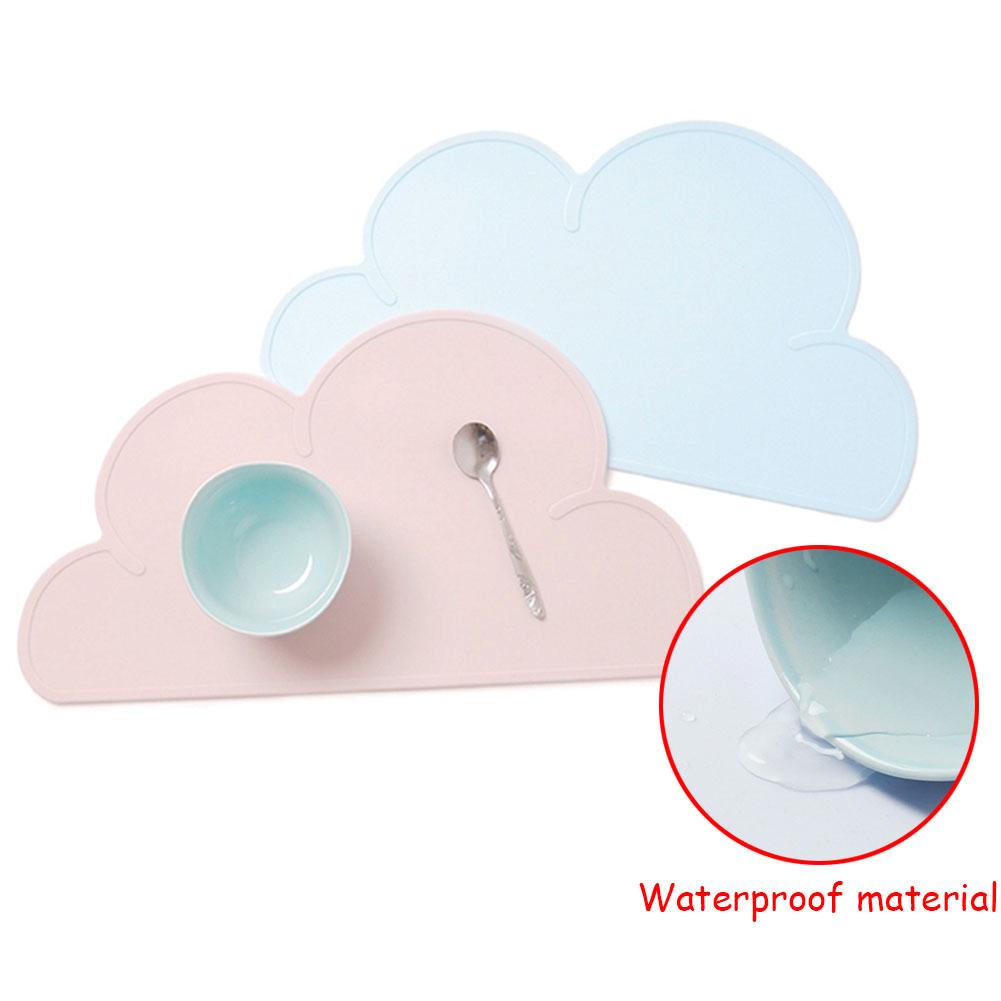 TG 1Pc Cách nhiệt chống thấm nước Hình dạng đám mây Placemat Thực phẩm Lớp silicone Tấm lót bàn