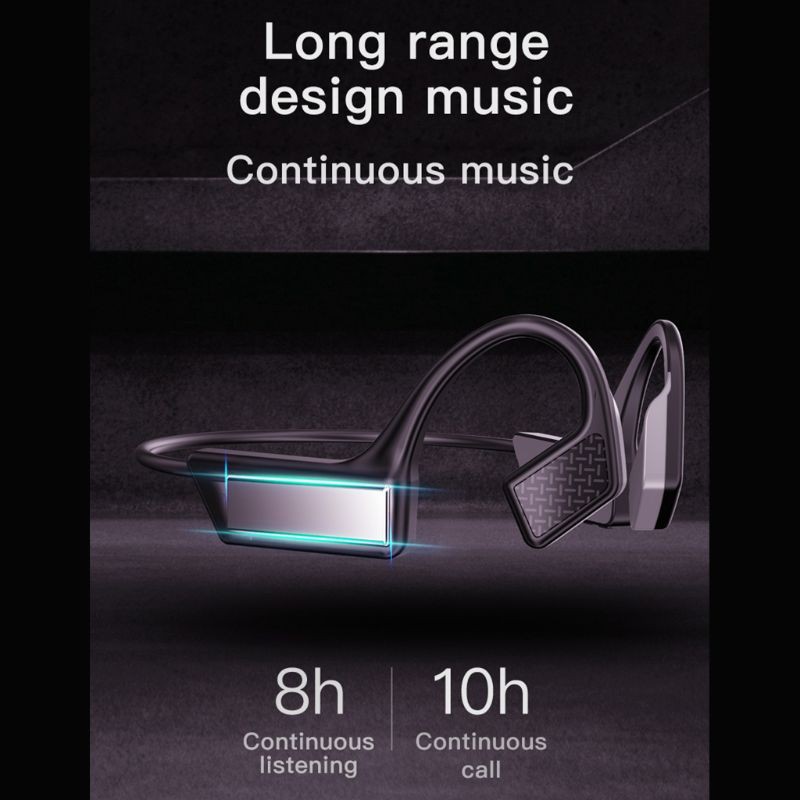 BTM❤  Portable Wireless Bluetooth Headset Bone Conduction Headphones Built-in Battery