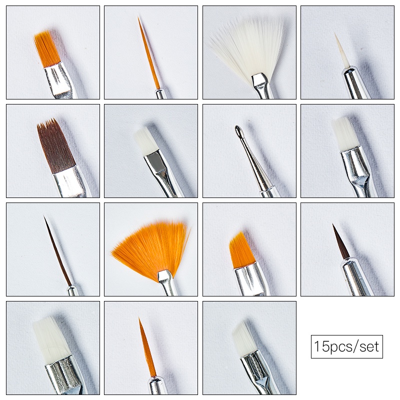 Set 15 Cọ Vẽ Trang Trí Móng Tay Nghệ Thuật Chuyên Nghiệp Chất Lượng Cao