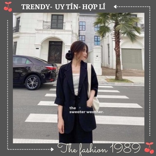 Áo blazer trơn hàn quốc 1 lớp - áo blazer trơn - màu đen - màu be - màu trắng - hàn quốc