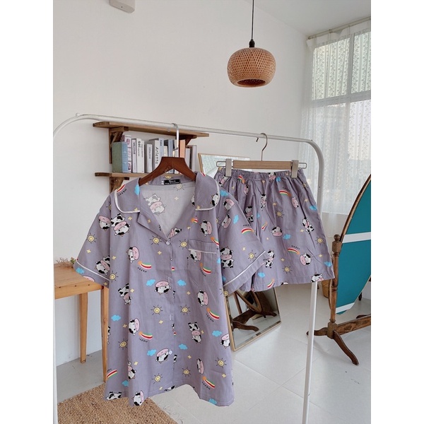 Bộ Pijama bộ đồ ngủ bộ mặc nhà chất thô cao cấp [ ảnh thật tự chụp]