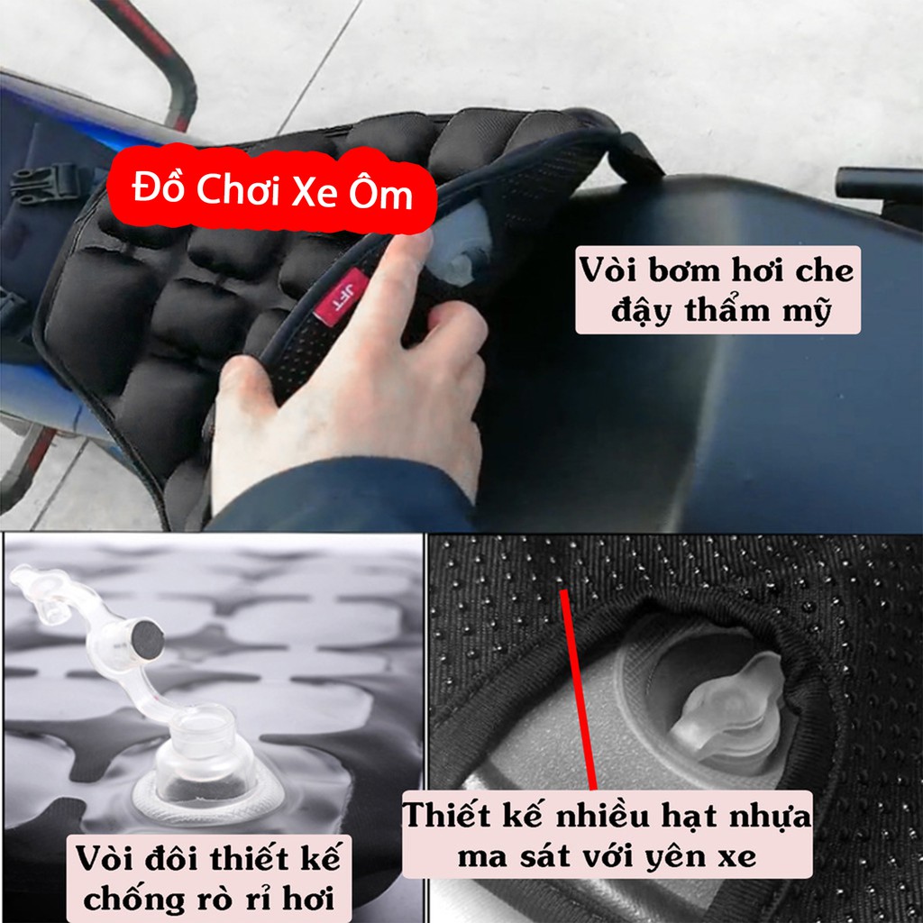 Đệm Lót Yên Xe Máy Bơm Hơi, Mút Đàn Hồi - Ngồi Cả Ngày Không Mỏi