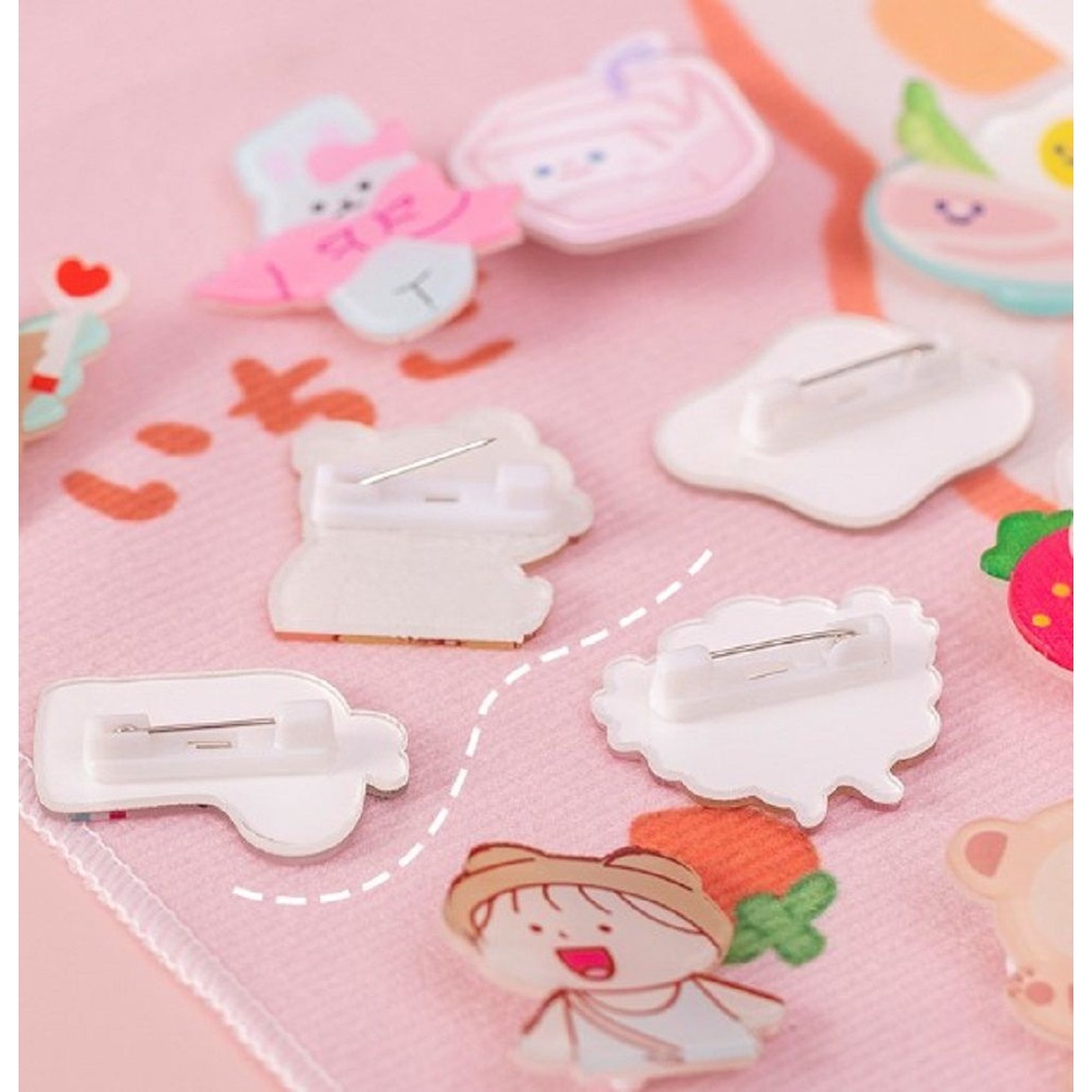 Ghim cài áo acrylic kiểu hoạt hình sáng tạo dễ thương