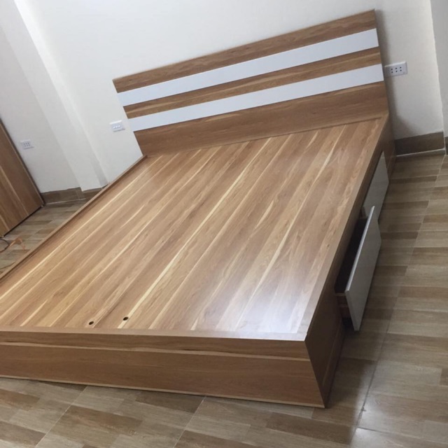 Giường gỗ công nghiệp 1,6x2m có ngăn kéo