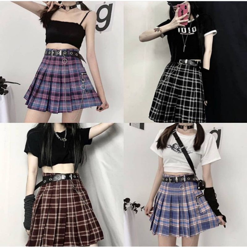 [Kèm Ảnh Thật - Order Hàng Loại 1] (6gE) Chân váy xếp ly kèm túi thắt lưng loại đẹp.