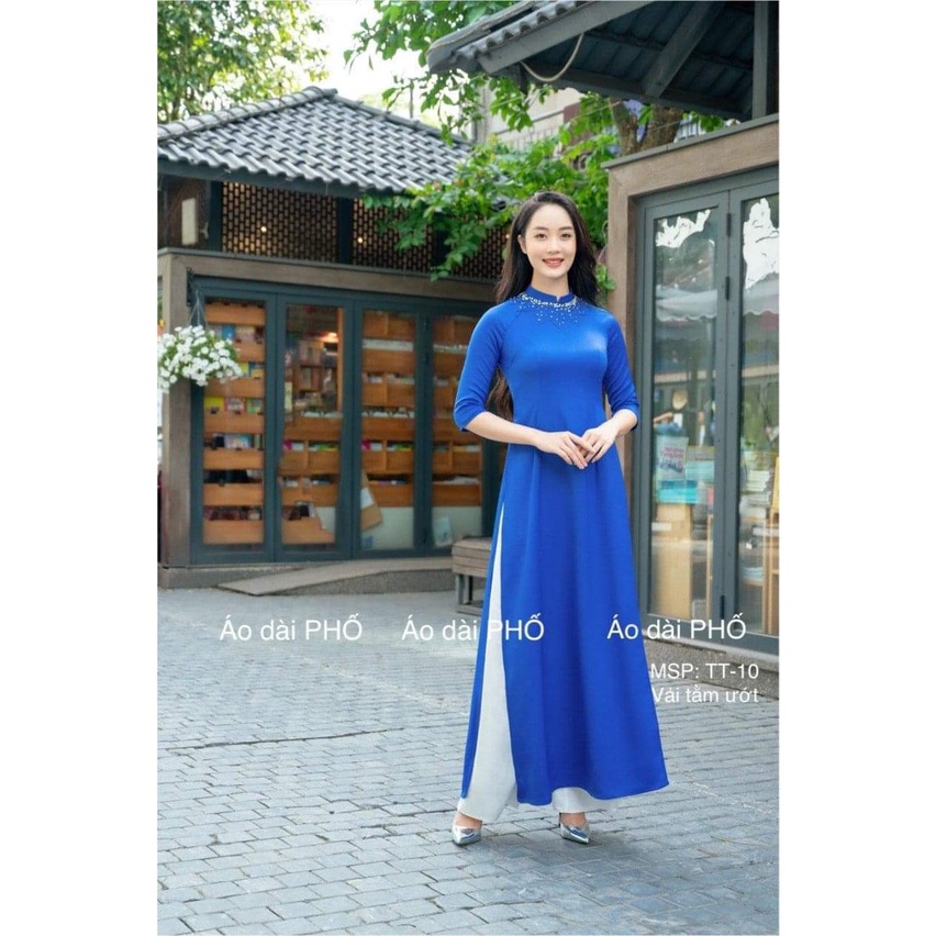 ÁO DÀI THÊU CAO CẤP LỤA MỸ