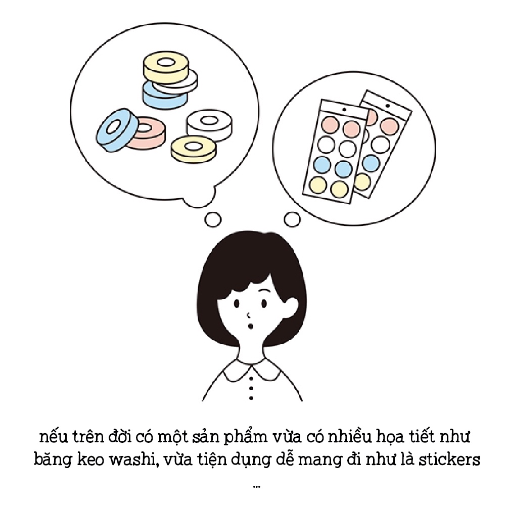 Băng keo giấy cắt sẵn KITTA BASIC - sự kết hợp hoàn hảo giữa washi tape và stickers - hàng chính hãng 💫