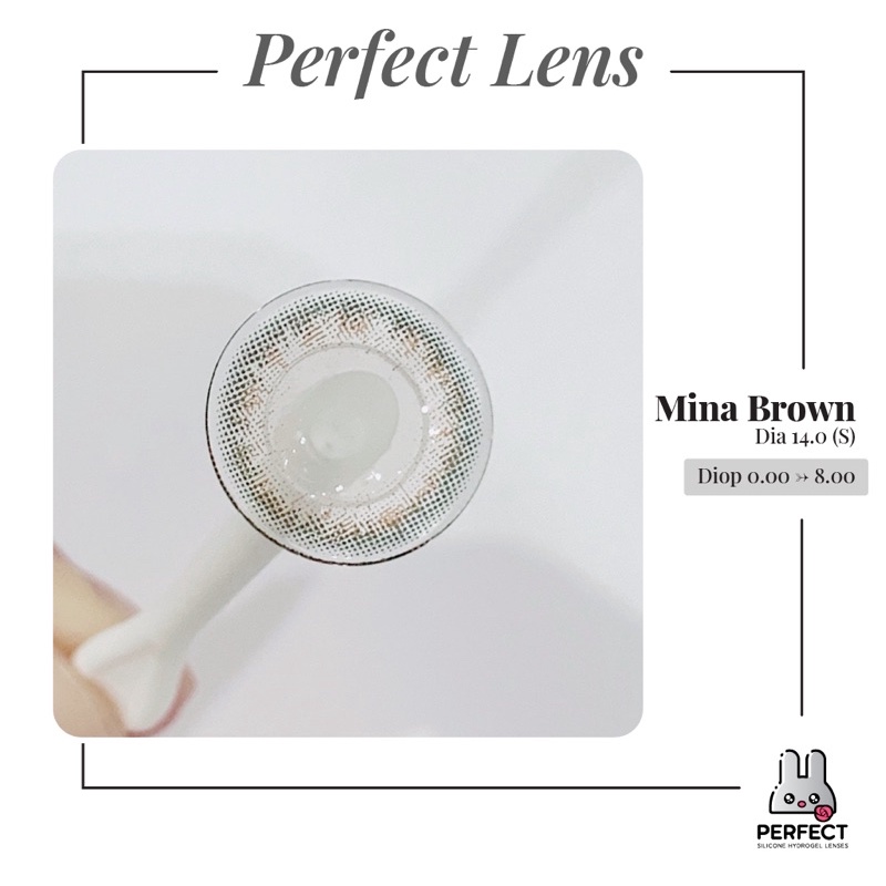 Lens Mắt , Kính Áp Tròng MINA BROWN Có Độ Cận và Không Độ , DIA 14.0 , Cho Mắt Nhạy Cảm Giá Sale