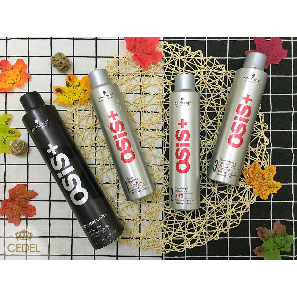 Gôm xịt tóc Osis+ Black Super Dry Fix Schwarzkopf 500ml ( Strong Hold Hairspray)