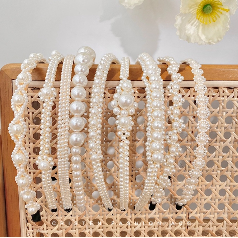 Băng Đô Cài Tóc Đính Ngọc Trai Cao Cấp Thời Trang Mới 2023