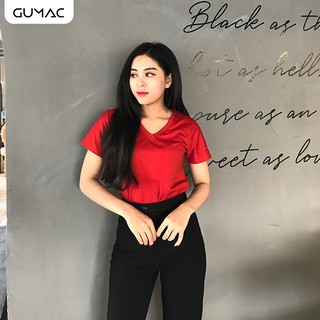 Áo thun nữ cổ tim GUMAC AT12937