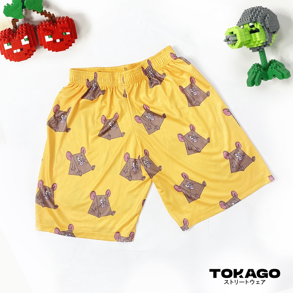Quần đùi Ver 2 hoạt hình Tokago, quần short lửng ống ngắn mặc nhà nam nữ cotton freesize, nhiều màu