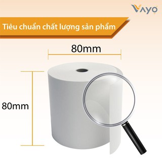 Combo 5 cuộn giấy in k80-80mm,bill hóa đơn nhiệt