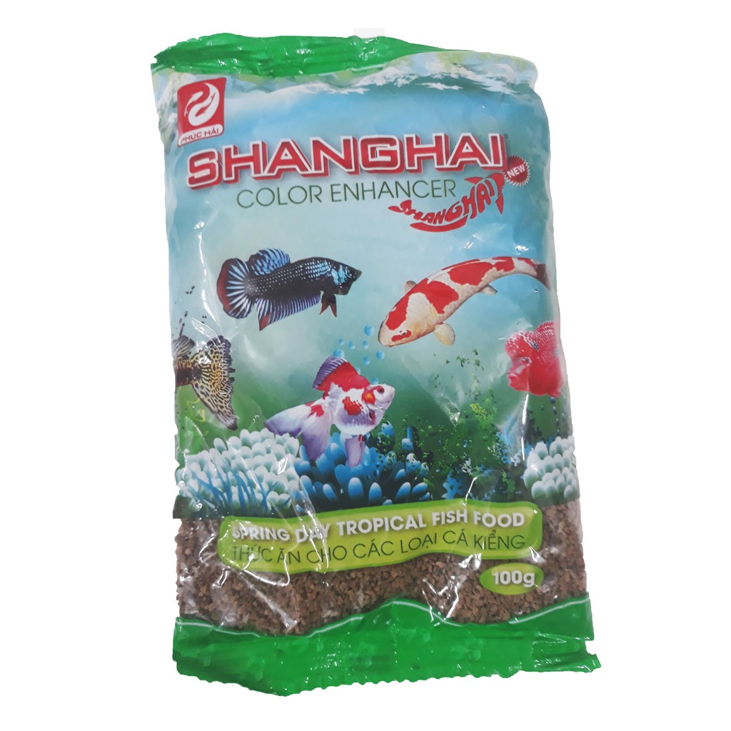 [Siêu Sale] Cám cá Shanghai thức ăn cho cá lên màu 100g
