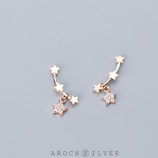 Khuyên tai bạc Ý s925 ngôi sao World Star G2585 - AROCH Jewelry