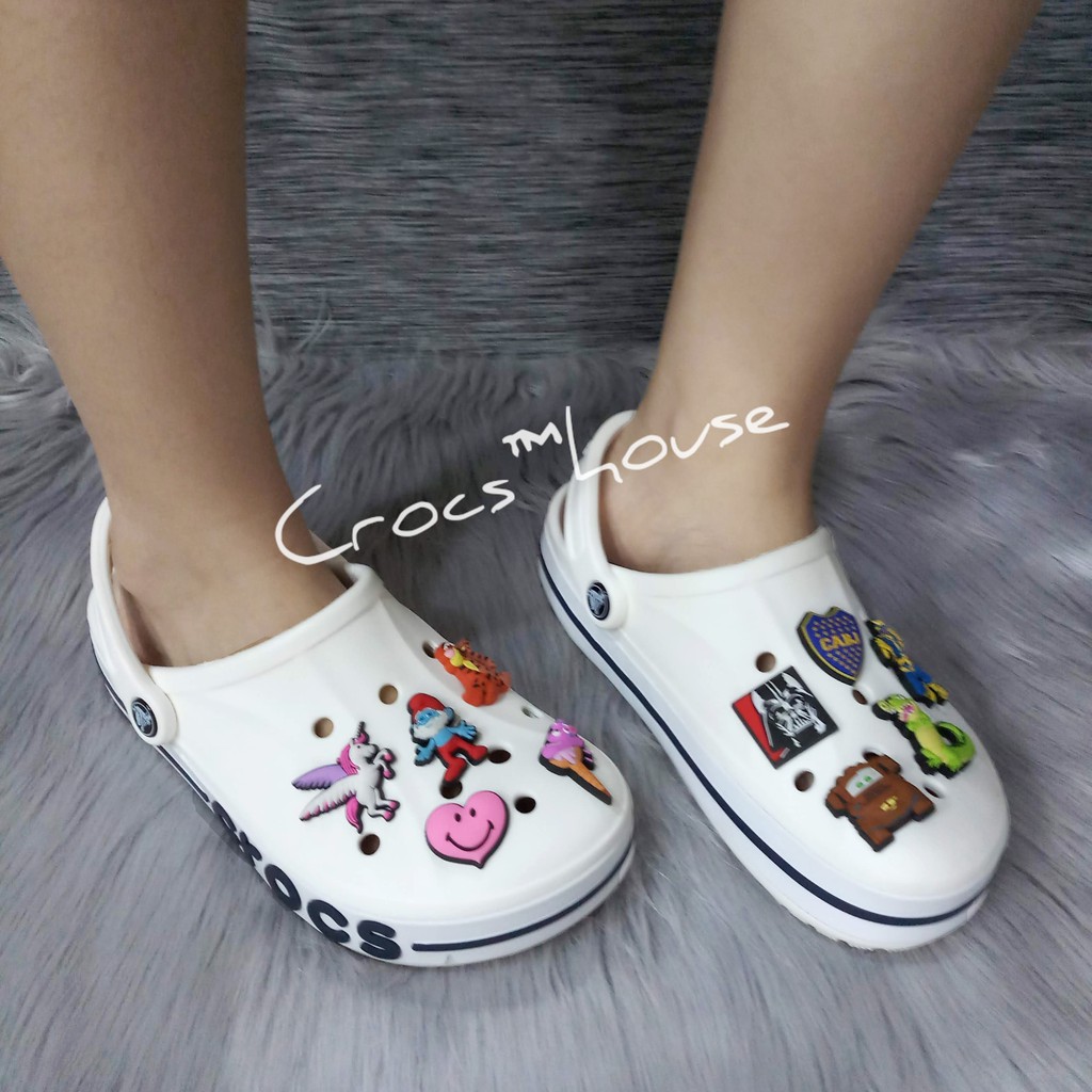 Dép sục crocs baya chính hãng nam nữ màu trắng tặng kèm jibbitz xịn, dép crocs màu trắng baya - Crocs house