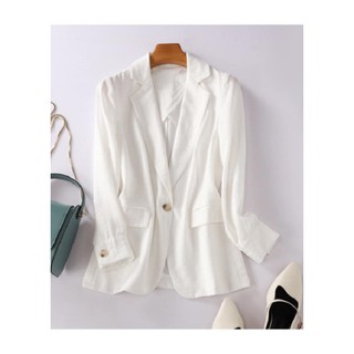 Áo Vest Blazer Nữ Trắng Dài Tay