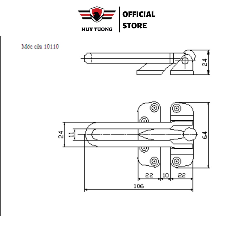 Chốt cửa, chốt ngang an toàn cao cấp Việt Tiệp  inox không gỉ  - Huy Tưởng