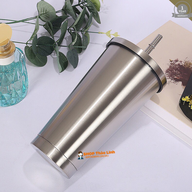 Ly giữ nhiệt 500mL cao cấp kèm ống hút inox - ly giữ nhiệt INOX304 - Giữ nhiệt Siêu Lâu - Nhiều Màu Lựa Chọn -